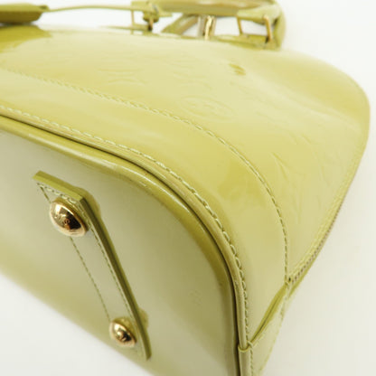 Louis Vuitton Alma Monogram Vernis, Green, Patent Leather, Handbag