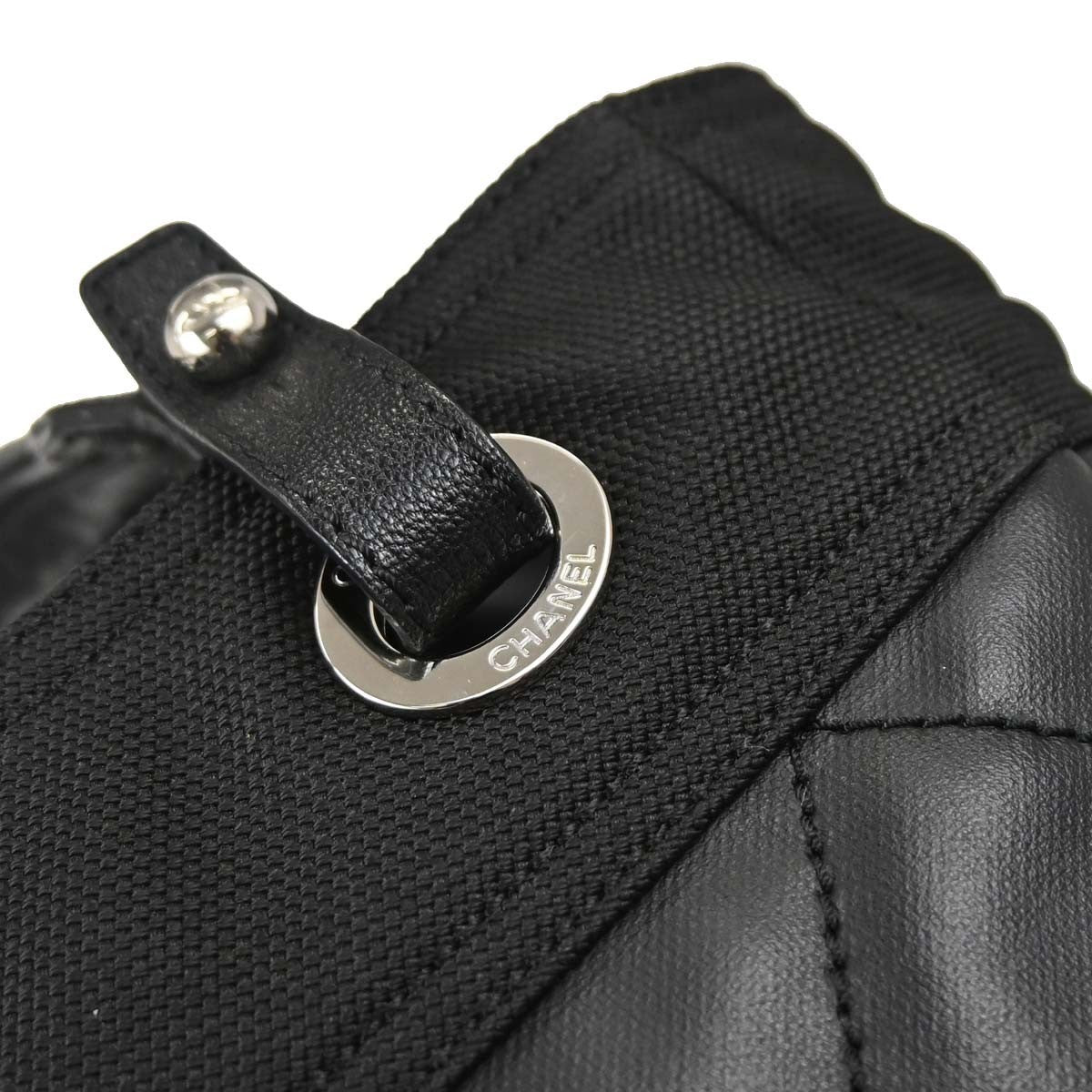 Chanel Biarritz Tote Quilted Coated Canvas, Black, Canvas, Tote Bag