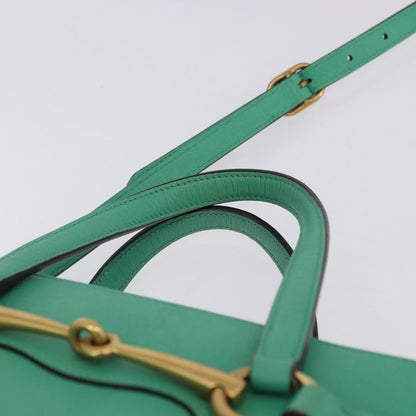 Gucci Bright Bit Convertible Leather, Green, Leather, Tote Bag