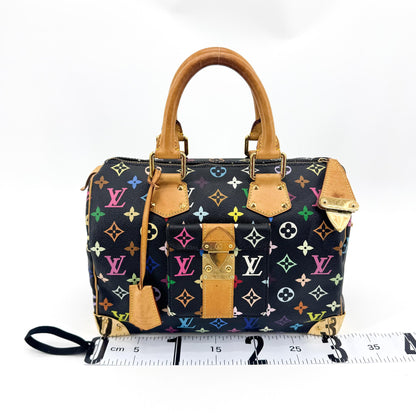 Louis Vuitton Speedy Monogram Multicolor, Black, Canvas, Handbag