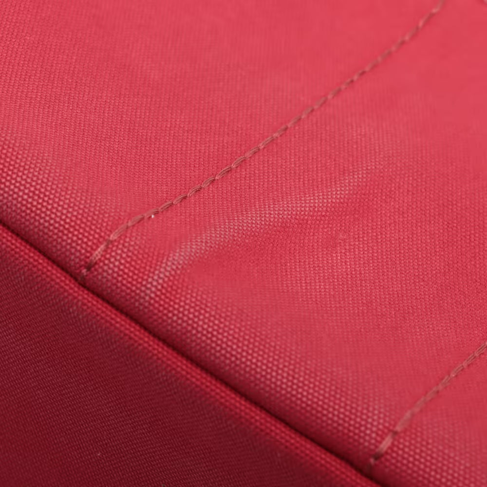 Prada Logo Strap Canapa Tote Jacquard, Red, Canvas, Tote Bag