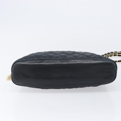 Chanel Shoulder Quilted Leather, Black, Leather, Shoulder Bag
