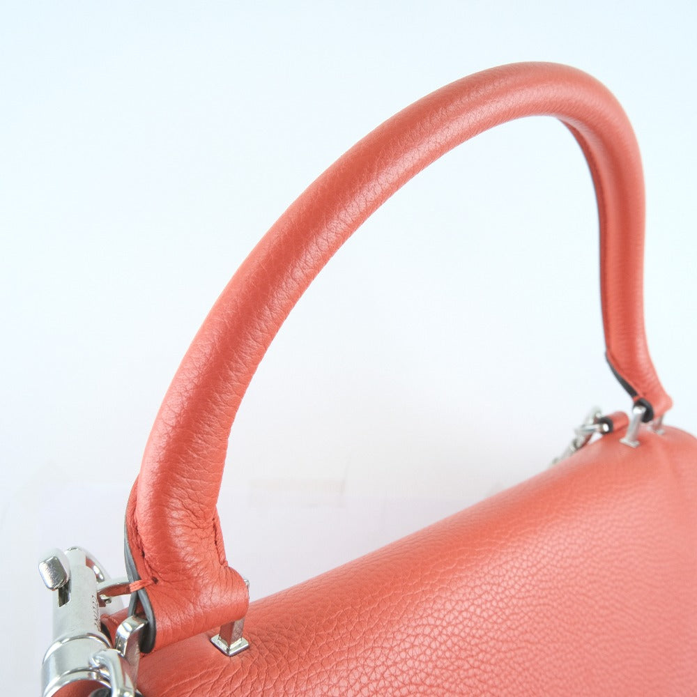 Céline Trapèze, Orange, Leather, handbag