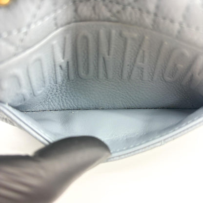 Christian Dior Caro Cannage Quilt Calfskin, Gray, Leather, Handbag