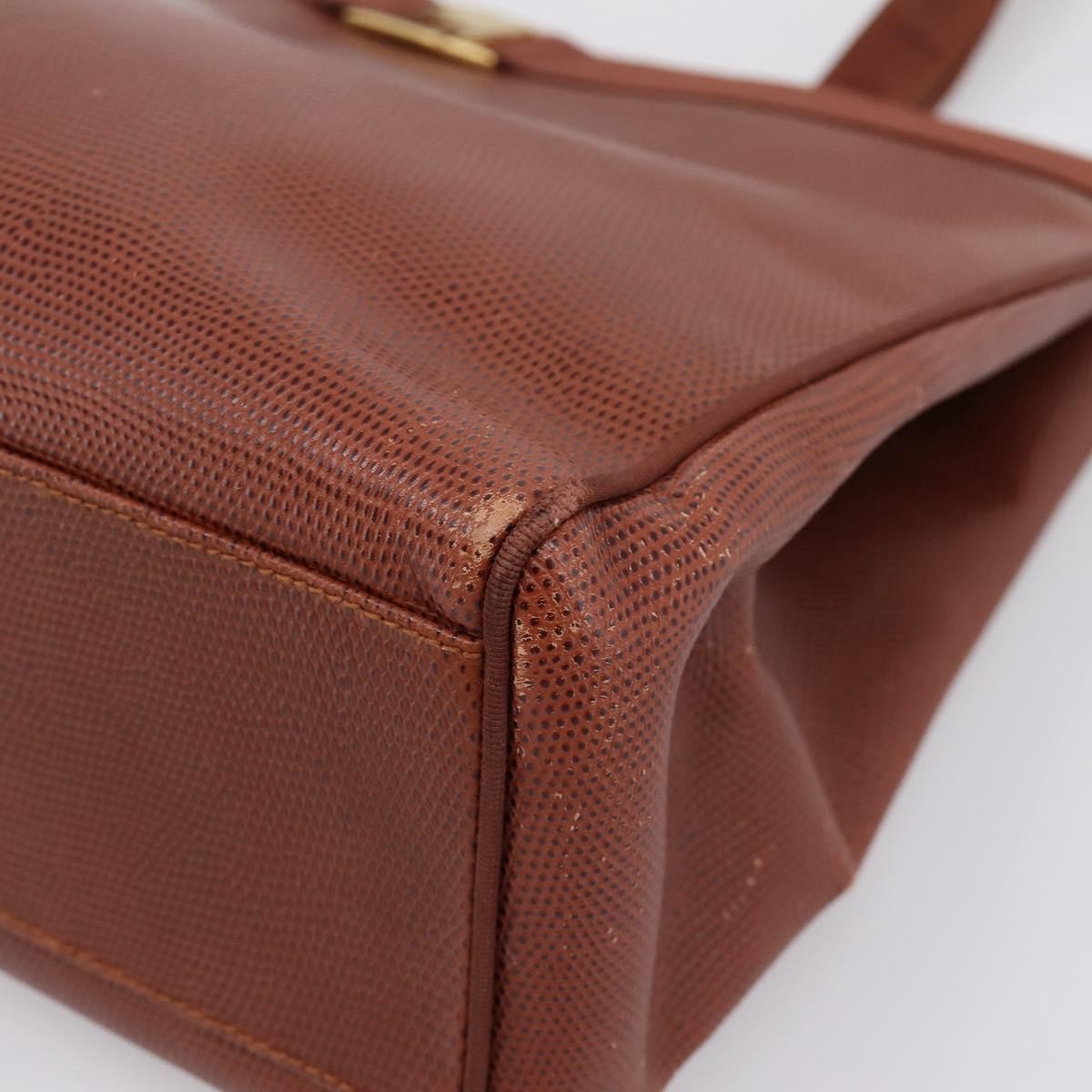 Salvatore Ferragamo Vala tote Embossed Leather, Brown, Leather, Tote Bag