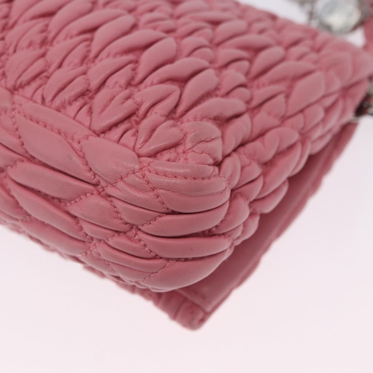 Miu Miu Crystal Clutch Matelasse Leather, Pink, Leather, Handbag