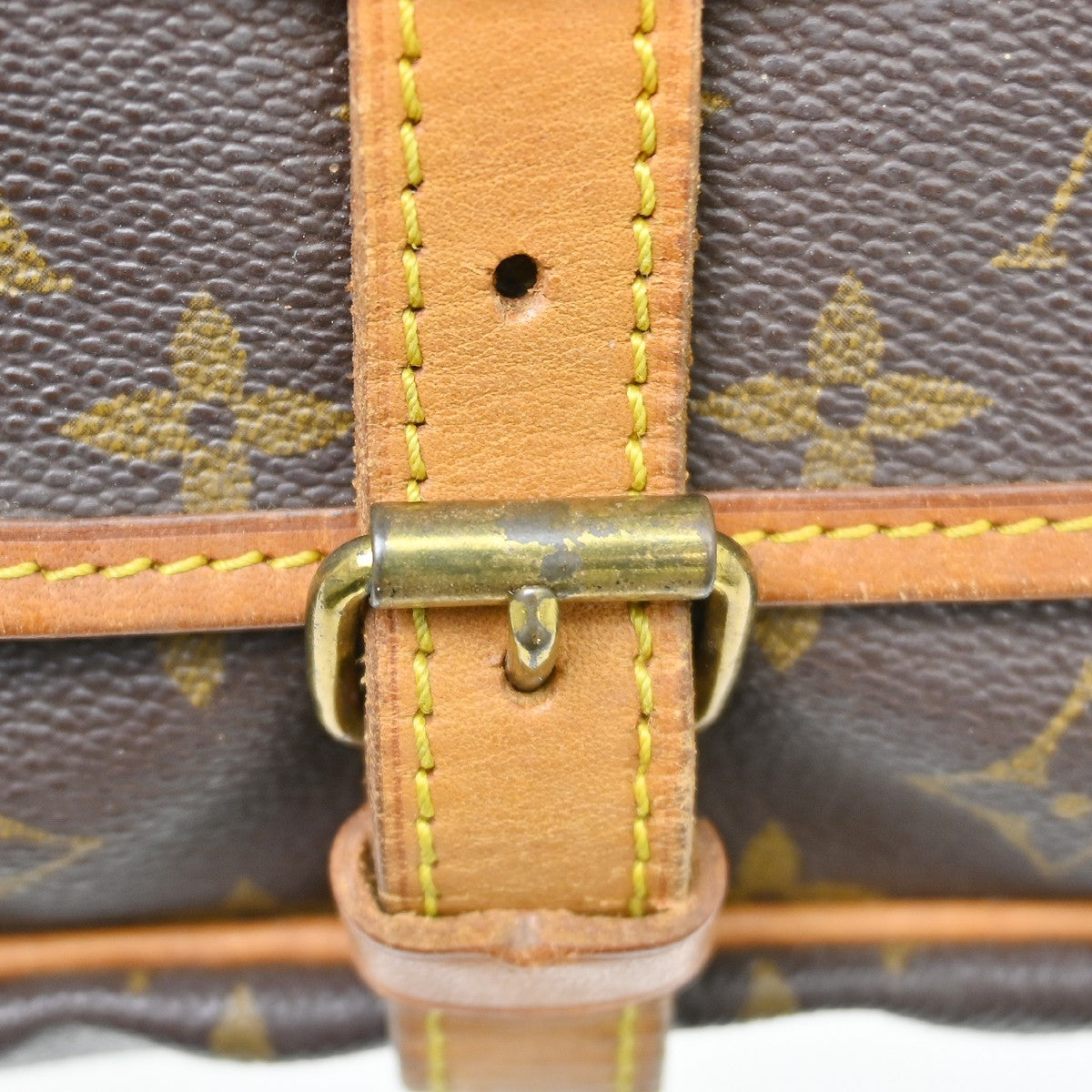 Louis Vuitton Saumur Canvas, Brown, Canvas, Shoulder Bag