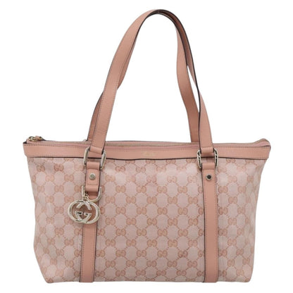 Gucci Abbey Zip Tote GG Canvas and Leather, Pink, Canvas, Handbag