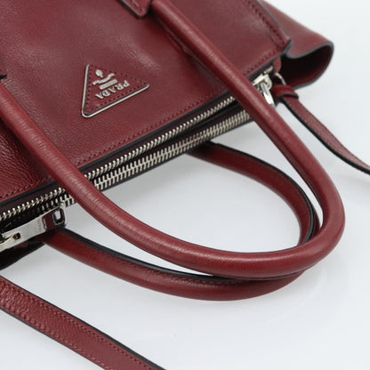 Prada Double Zip Lux Saffiano Leather, Red, Leather, Tote Bag