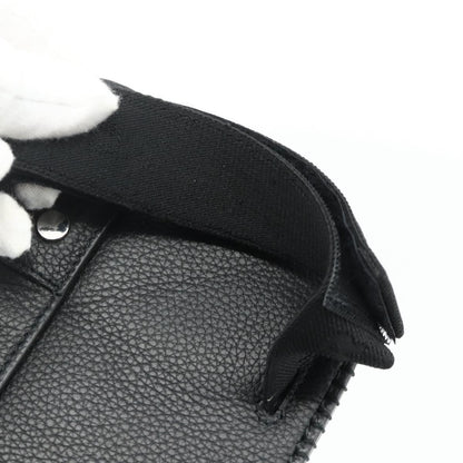 Christian Dior Saddle Pouch Belt Leather, Black, Leather, Clutch