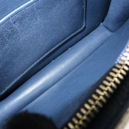 Christian Dior Saddle Belt Oblique Canvas, Navy, Canvas, Handbag
