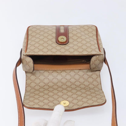 Celine Macadam Shoulder Canvas, Beige, Canvas, Crossbody Bag
