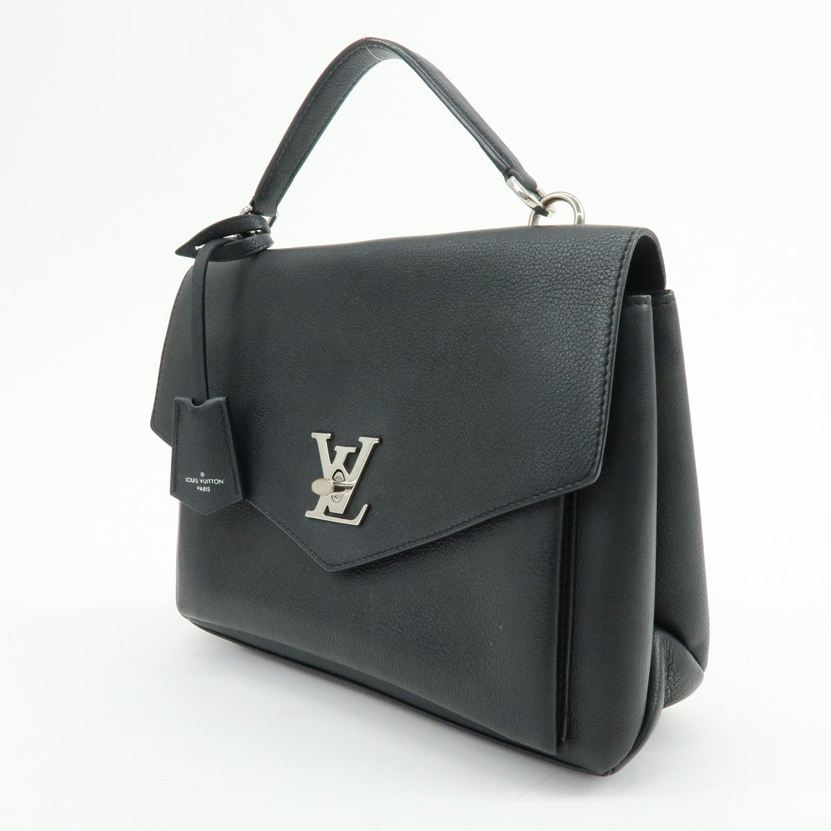Louis Vuitton Lockme Ever Leather, Black, Leather, Handbag