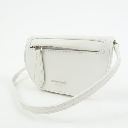 Burberry Olympia Flap Leather, White, Leather, Handbag