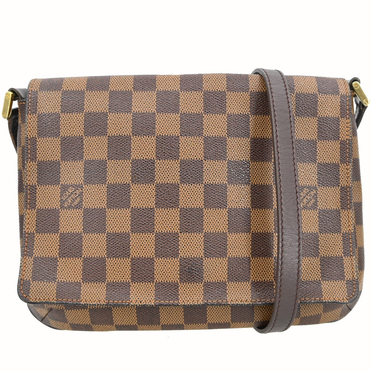 Louis Vuitton Musette Tango Damier Ebene, Brown, Canvas, Shoulder Bag