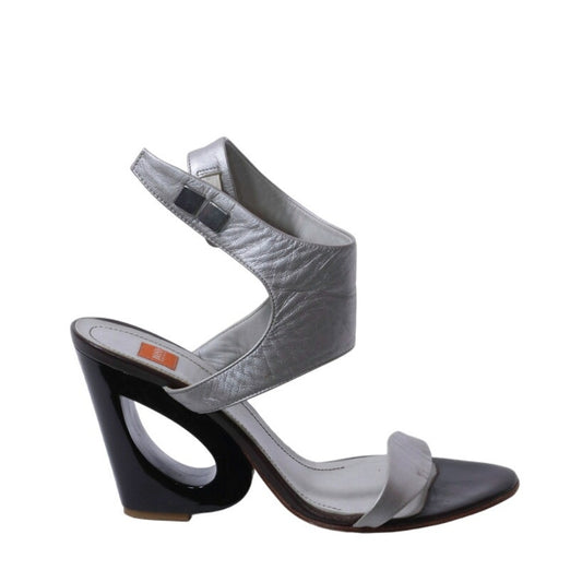 Hugo Boss Ankle Strap Sandals 6.5 US Silver