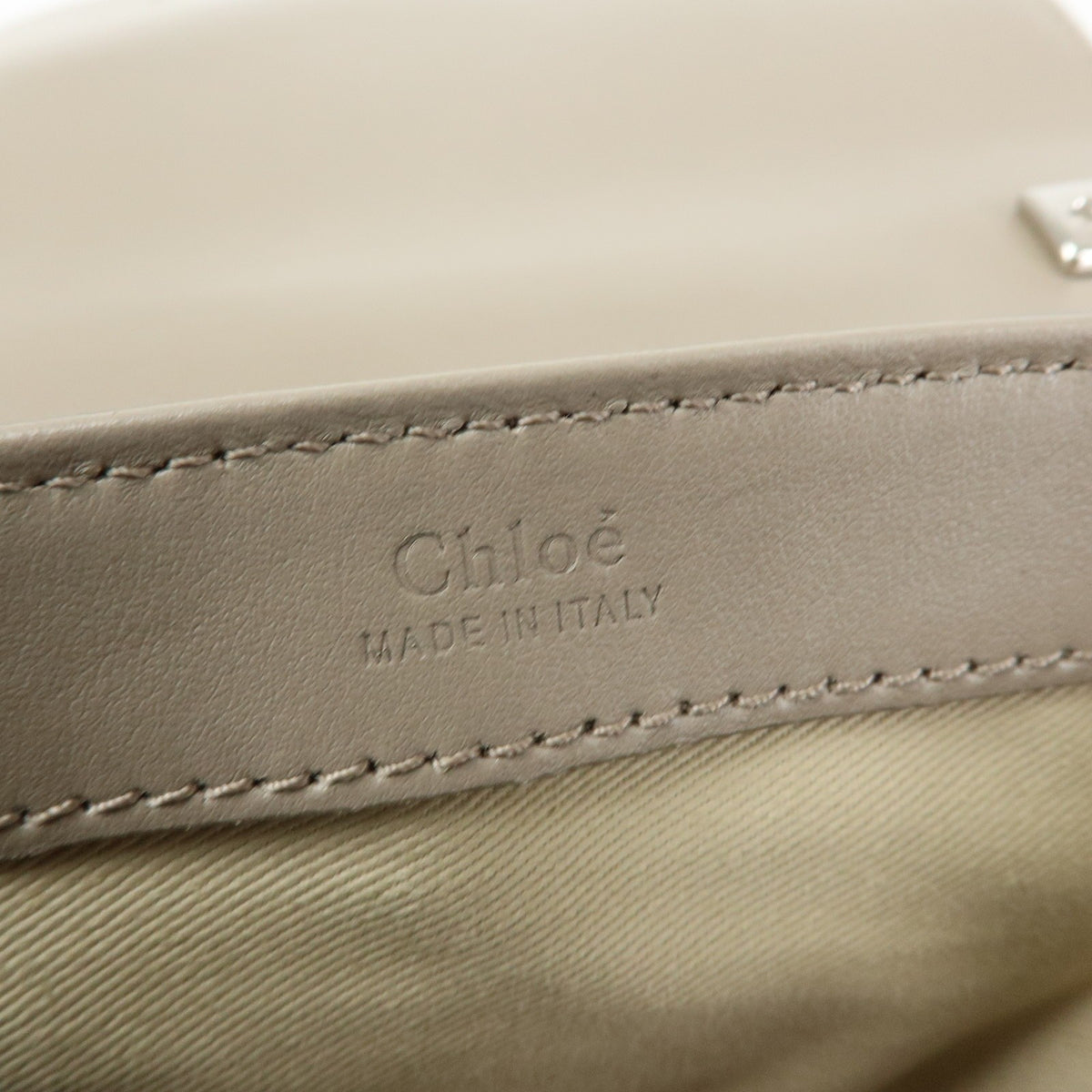 Chloe C Shoulder Bag Leather, Gray, Leather, Shoulder Bag