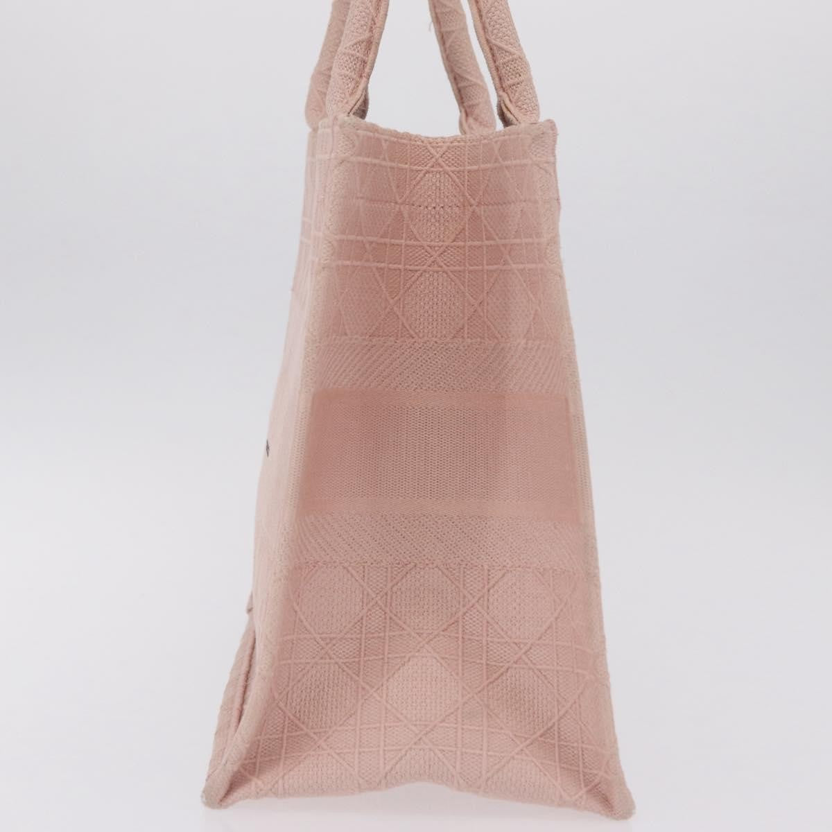 Christian Dior Book Cannage Embroidered Canvas, Pink, Canvas, Tote Bag