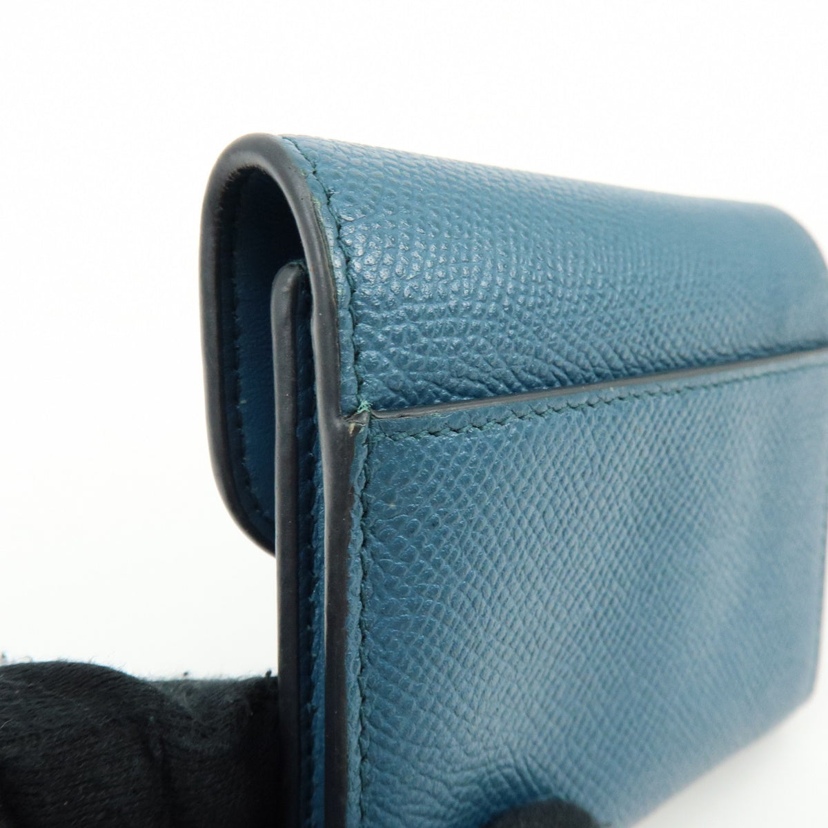 Christian Dior Saddle Flap Leather, Blue, Leather, Wallet