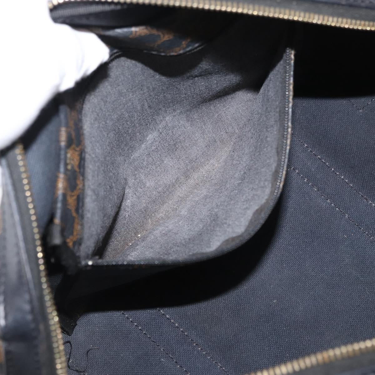 Celine Vintage Duffle Macadam Coated Canvas, Black, Canvas, Handbag