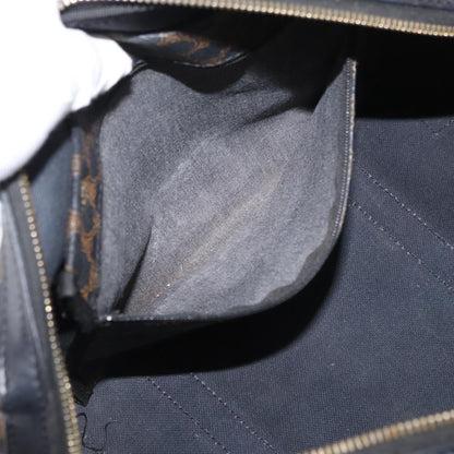 Celine Vintage Duffle Macadam Coated Canvas, Black, Canvas, Handbag