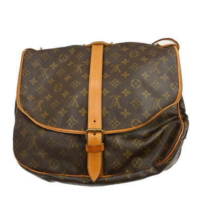 Louis Vuitton Saumur Monogram, Brown, Canvas, Shoulder Bag