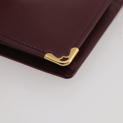 Cartier Coin Purse Must de Cartier Leather, Burgundy, Leather, Wallet