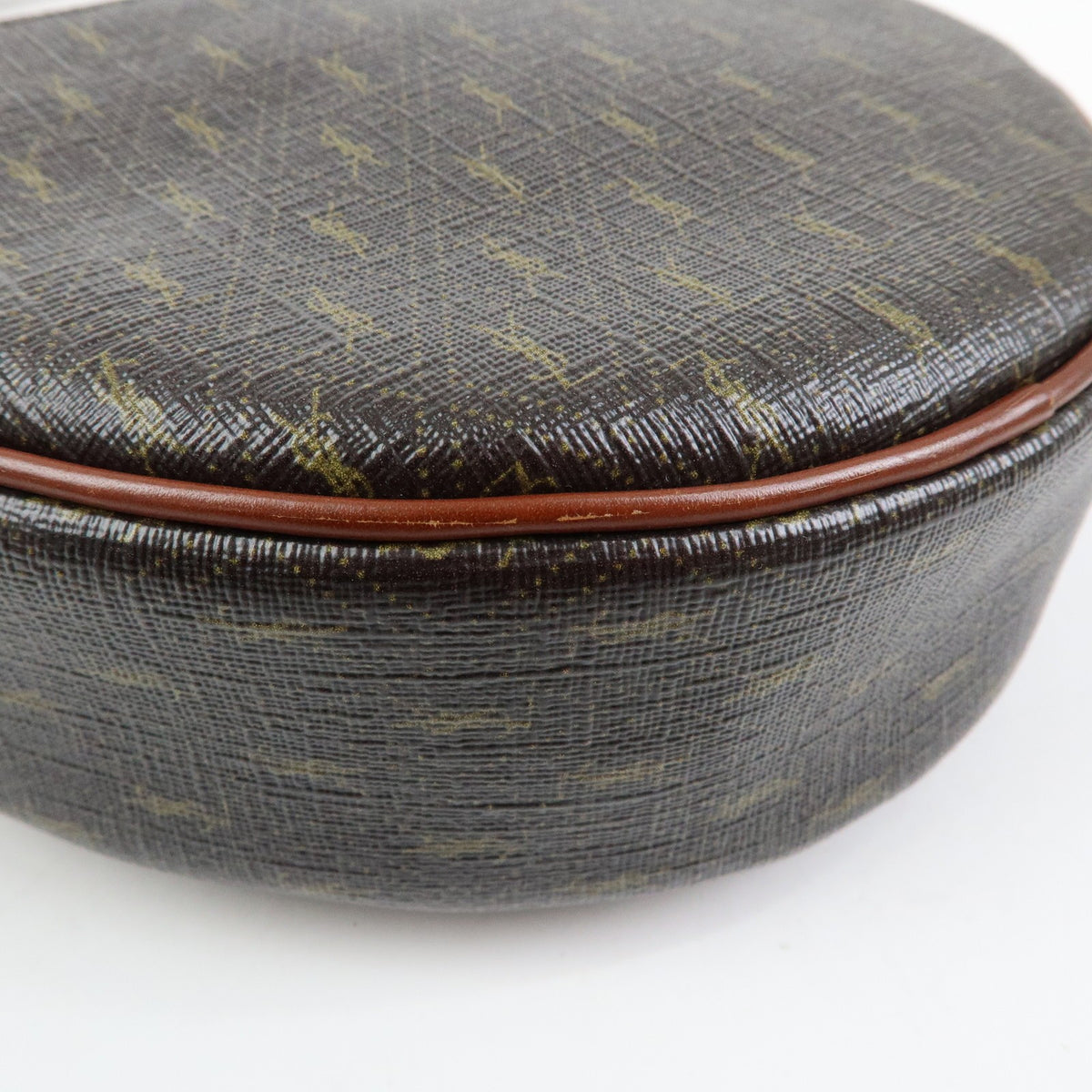Saint Laurent Le Monogramme Coeur Monogram All Over Coated Canvas and Leather, Brown, Canvas, Handbag