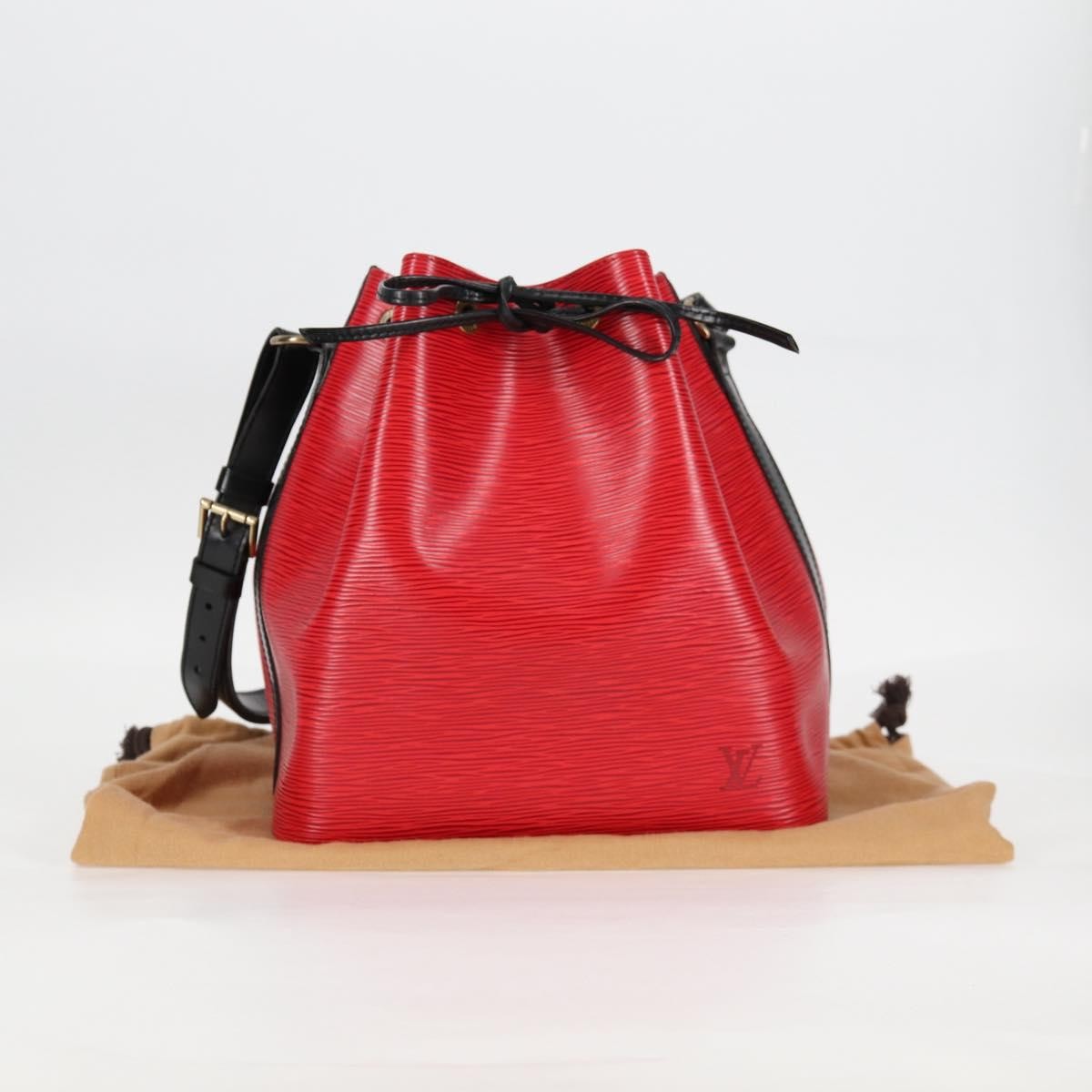Louis Vuitton Bicolor Petit Noe Epi Leather, Red, Leather, Handbag