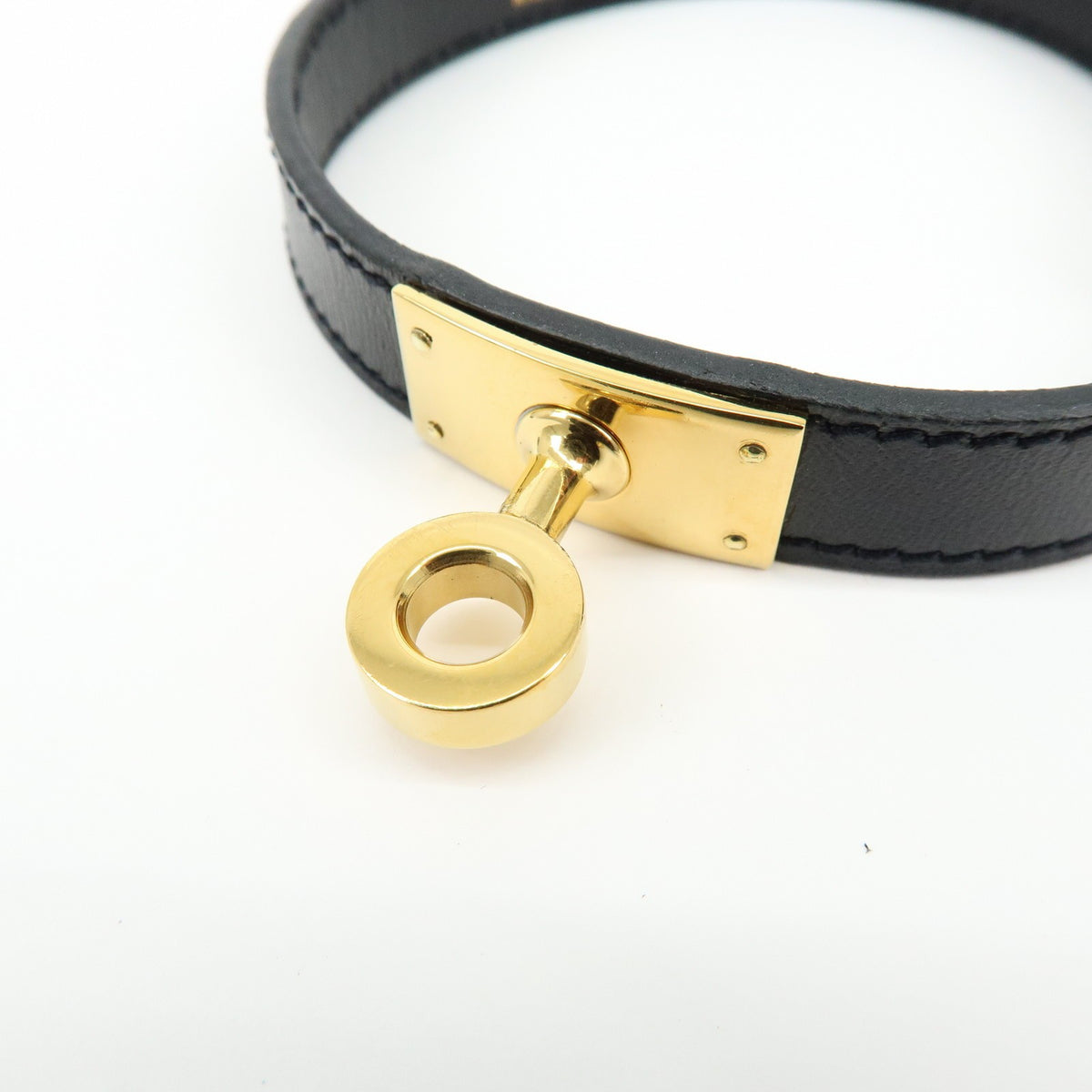 Hermes Kelly Double Tour Leather, Black, Leather, Bracelet