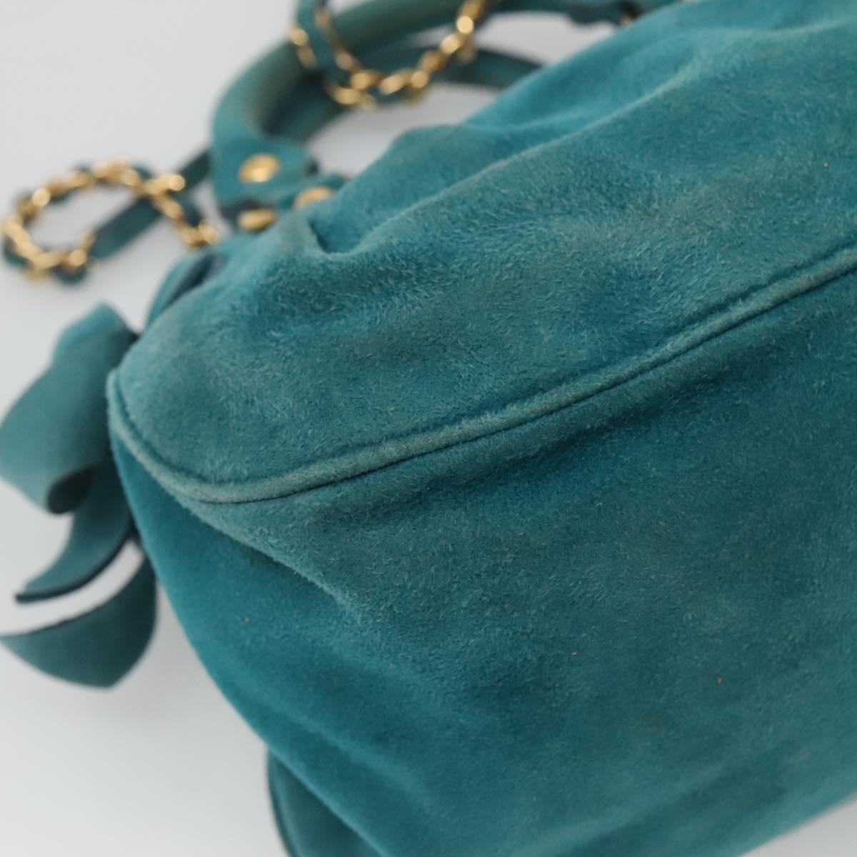 Miu Miu Shoulder Bag Suede leather, BLUE, SUEDE, Shoulder bag