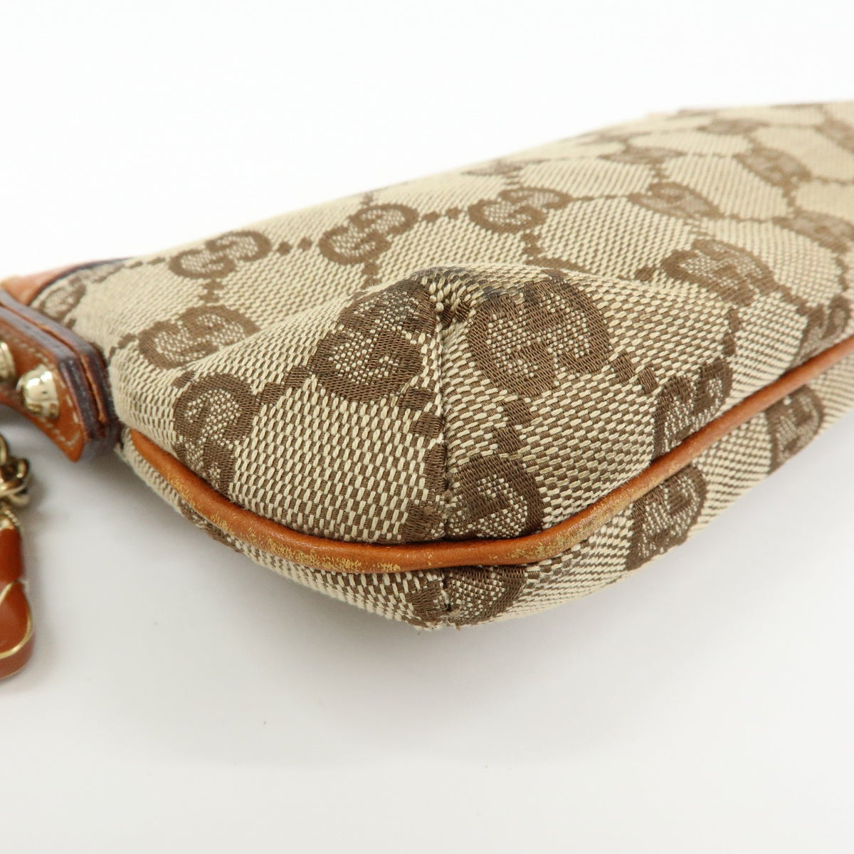 Gucci Zip Wristlet GG Canvas, Beige, Canvas, Clutch