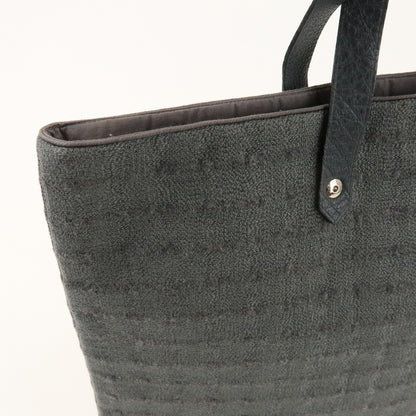 Hermes Ahmedabad Woven Leather and Canvas, Gray, Canvas, Tote Bag