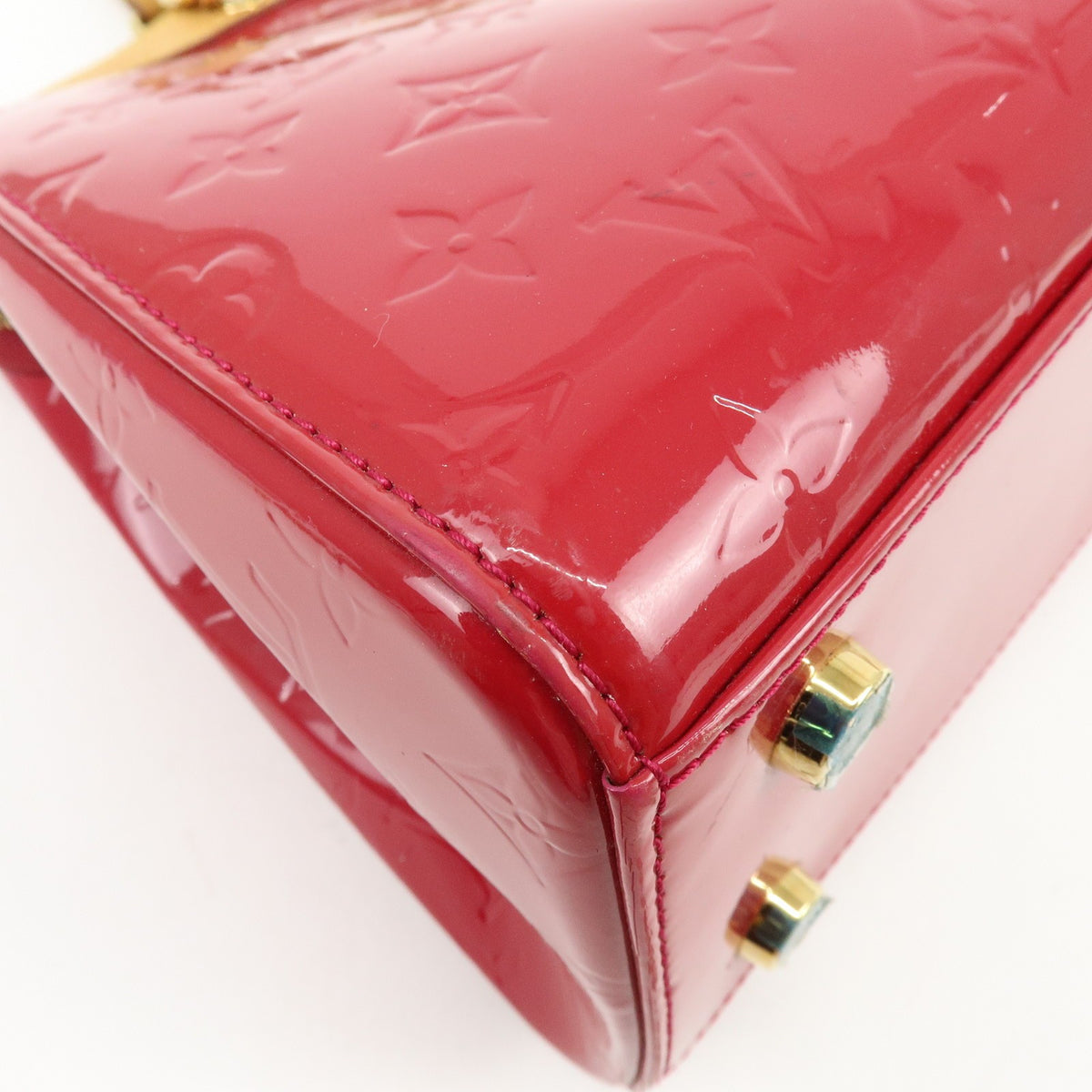 Louis Vuitton Brea Monogram Vernis, Red, Leather, Handbag