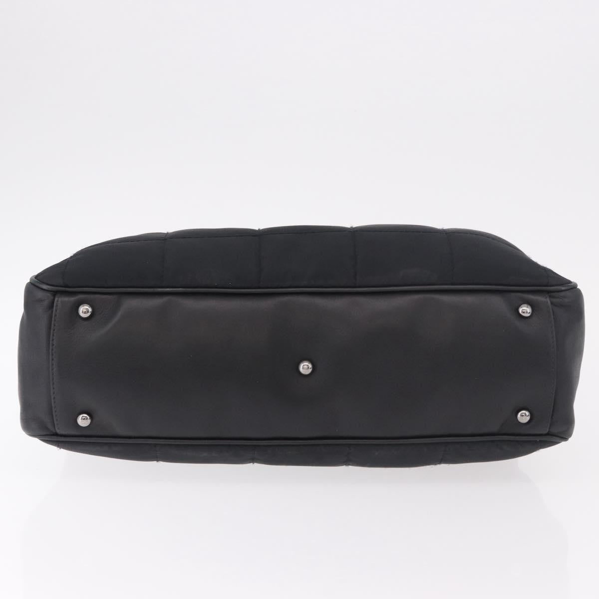 Chanel Square Stitch Boston Quilted Nylon, Black, Nylon, Handbag