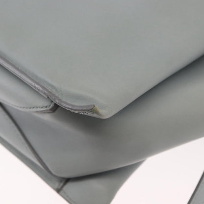 Celine Tri-Fold Clutch on Chain Smooth Leather, Gray, Leather, Clutch