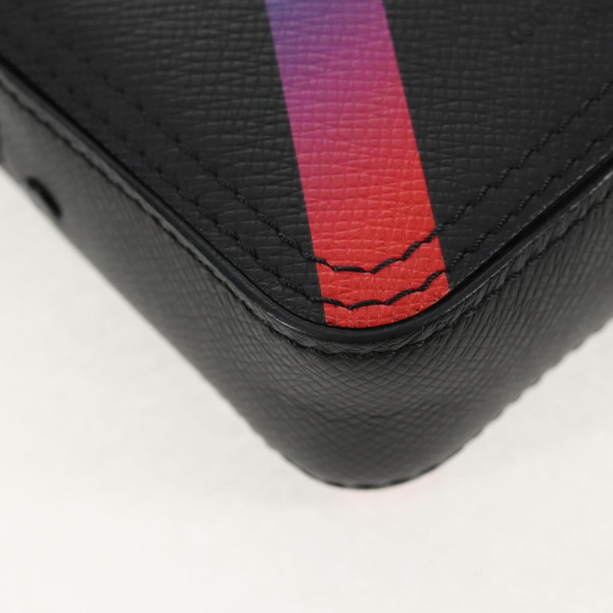 Louis Vuitton Danube Messenger Rainbow Taiga Leather, Black, Leather, Handbag