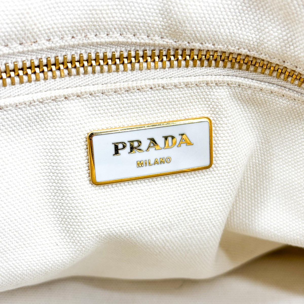 Prada Canapa Canvas, Beige, Canvas, Tote Bag
