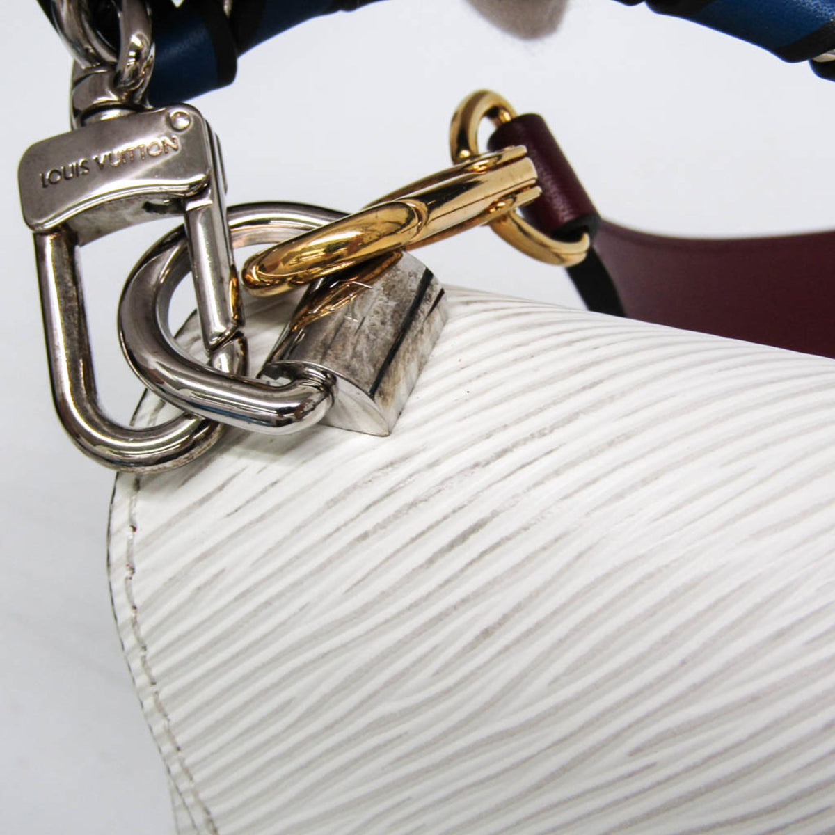 Louis Vuitton Twist Epi Leather, White, Leather, Handbag