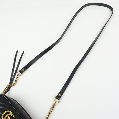 Gucci GG Marmont Matelasse Patent, Black, Leather, Shoulder Bag