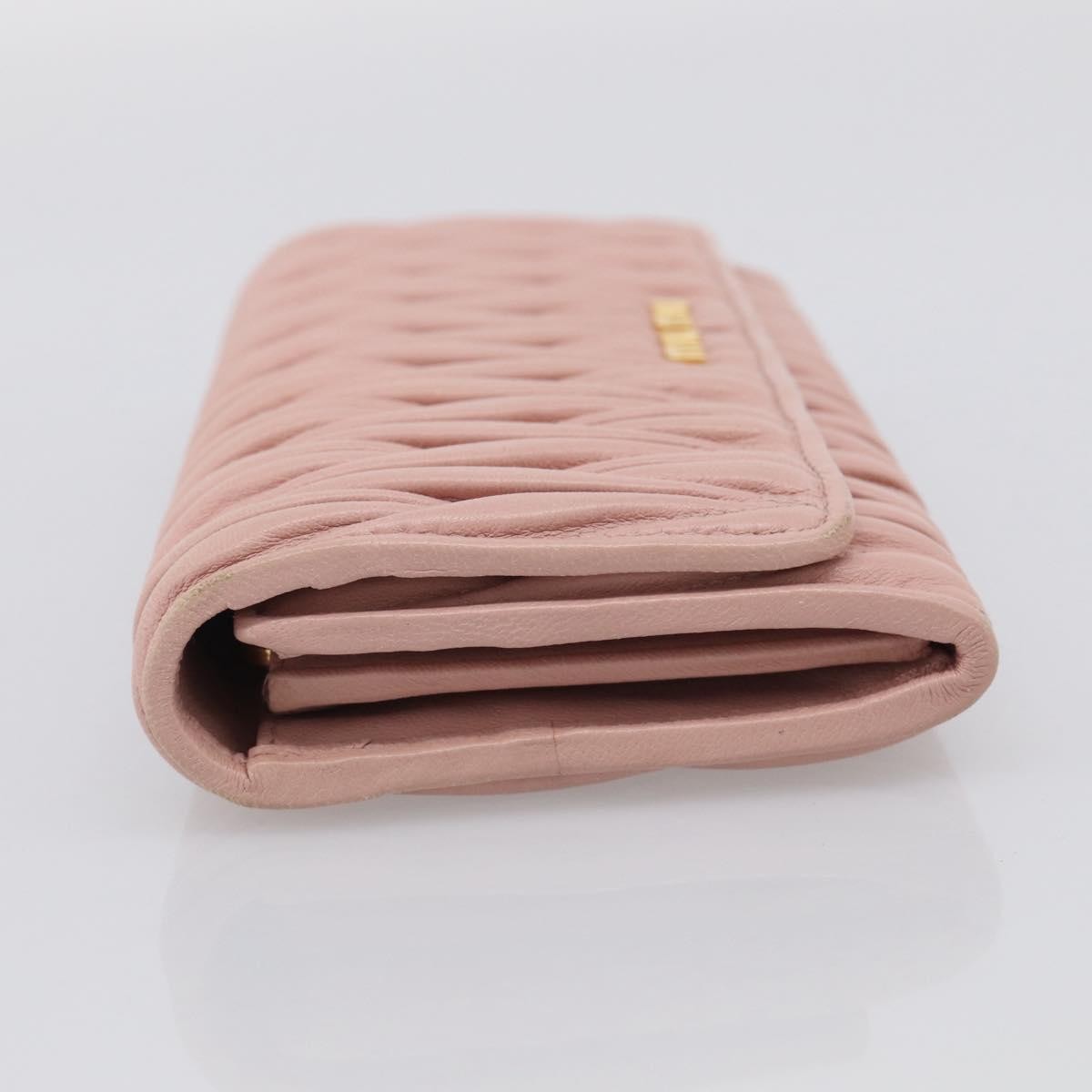 Miu Miu Matelasse Leather, Pink, Leather, Wallet