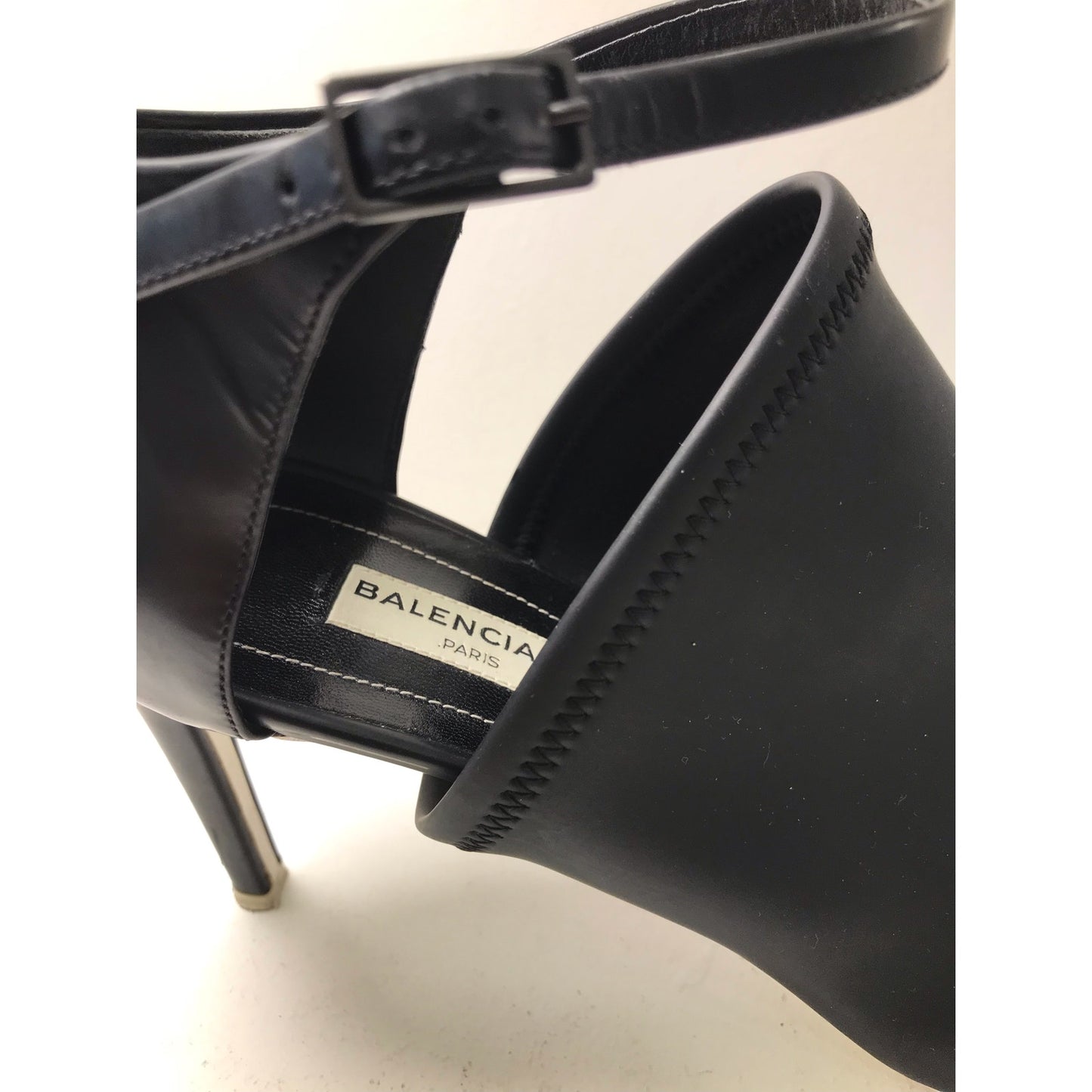 Balenciaga Sandals 9 Black Leather Stiletto