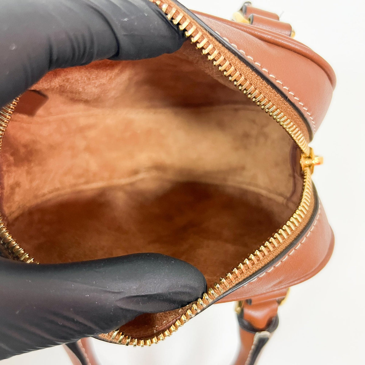 Celine Heart Leather, Brown, Calfskin, Handbag