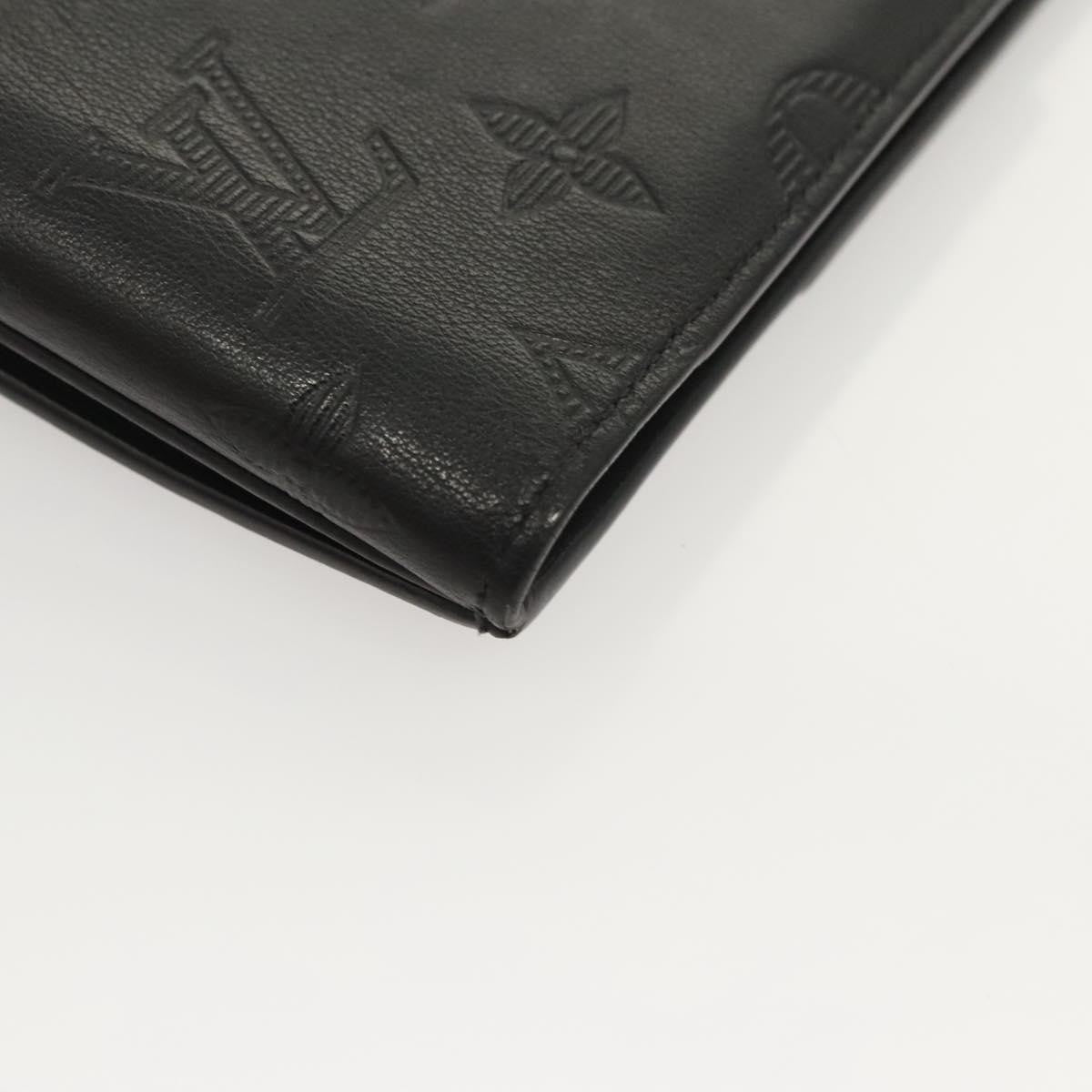 Louis Vuitton Hybrid Monogram Shadow Leather, Black, Leather, Wallet