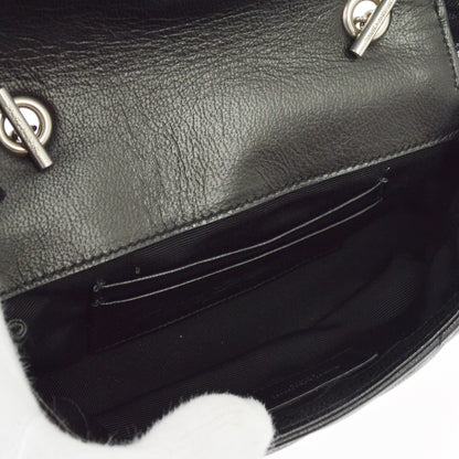 Saint Laurent Loulou Puffer Leather & Tulle, Black, Leather, Shoulder Bag