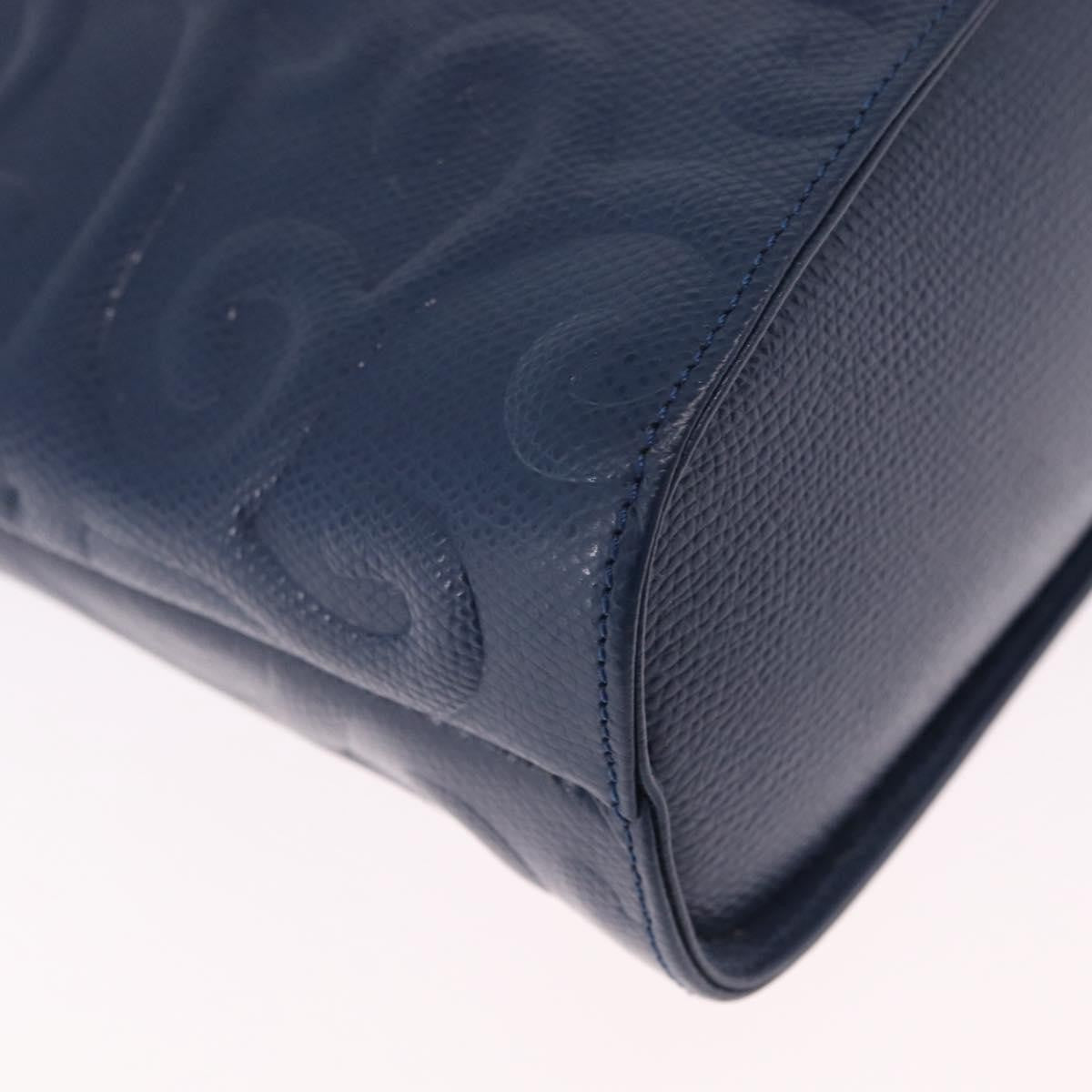 Saint Laurent Overseas Leather, Navy, Leather, Tote Bag