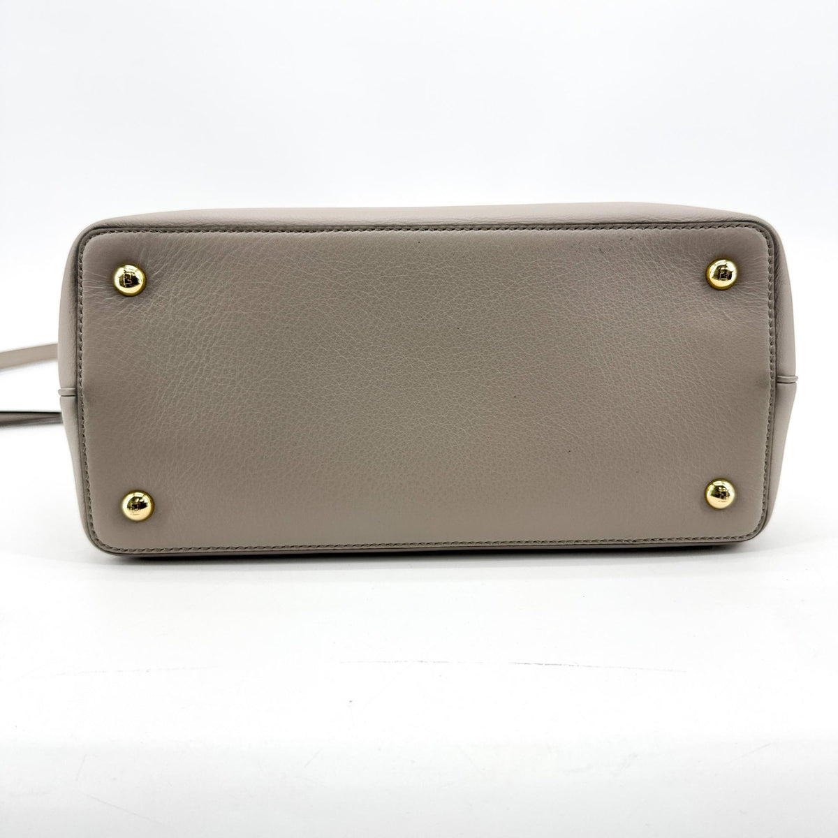 Fendi 2Jours Leather, Gray, Leather, Handbag