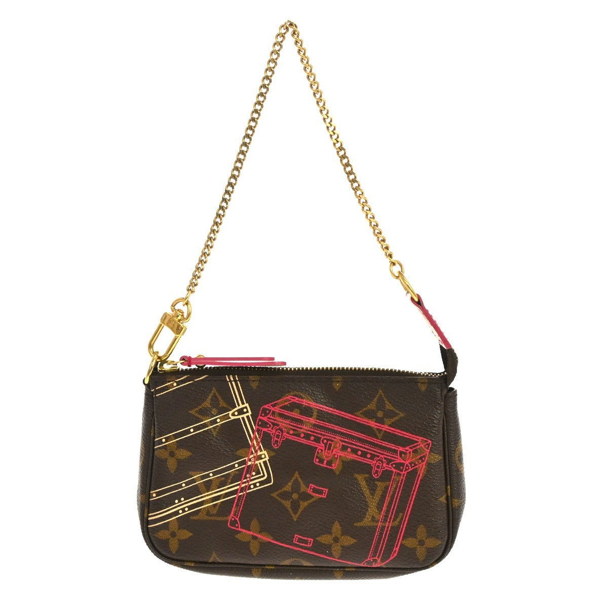 Louis Vuitton Mini Pochette Limited, Brown, Canvas, Clutch