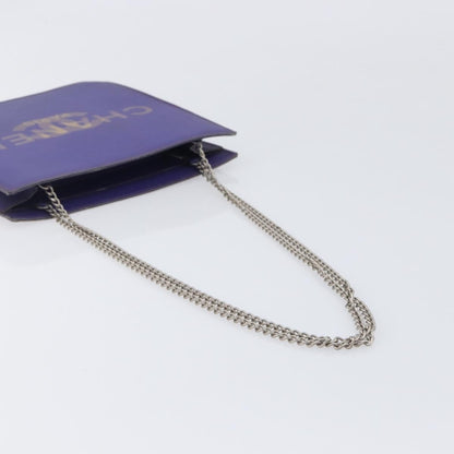 Chanel Vintage Holographic Chain Vinyl, Purple, Synthetic, Tote Bag