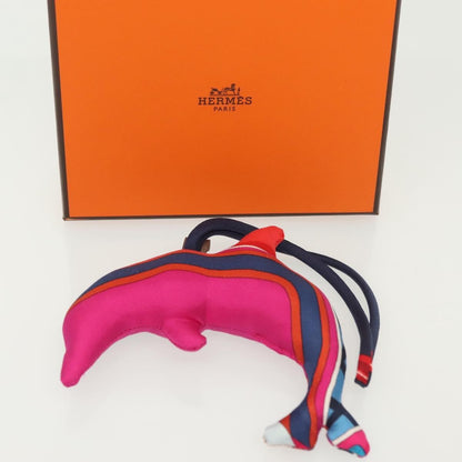 Hermes Petit H Dolphin Bag Charm Silk, Purple, Silk, Charm